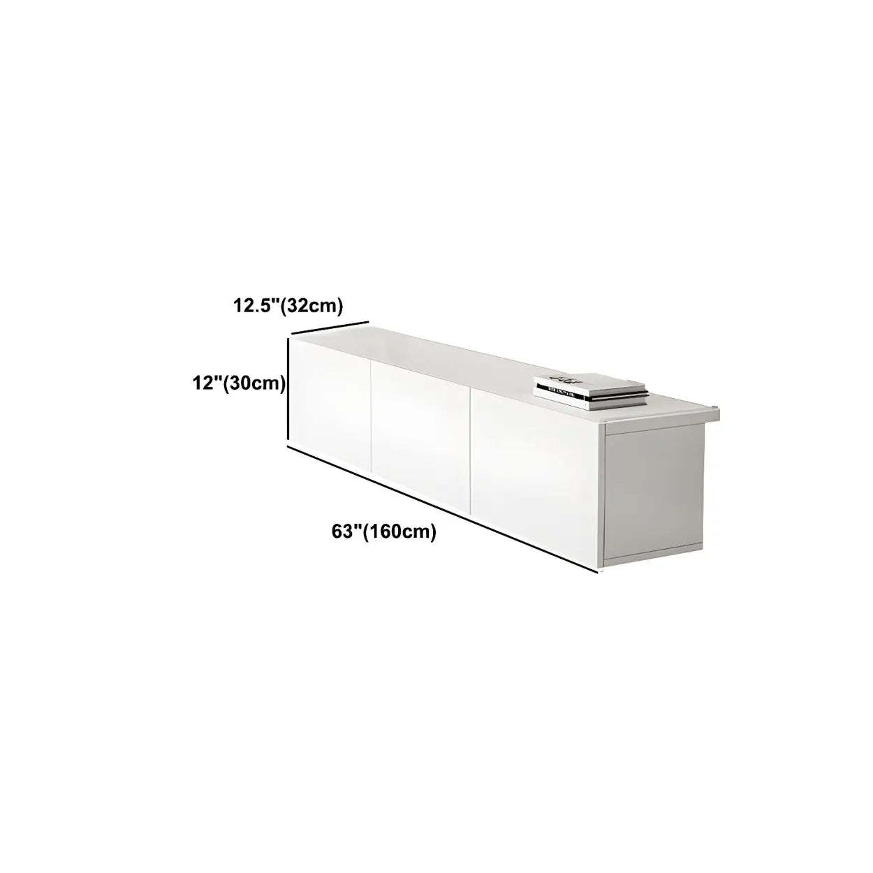 White Wood Rectangular Cabinet TV Stand