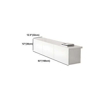 White Wood Rectangular Cabinet TV Stand