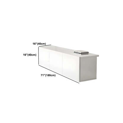 White Wood Rectangular Cabinet TV Stand