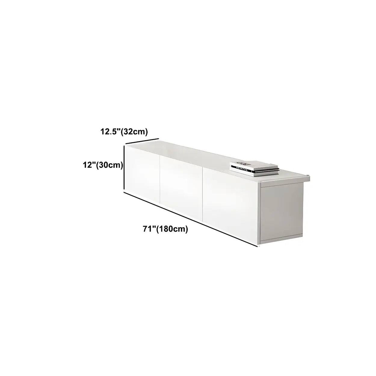 White Wood Rectangular Cabinet TV Stand