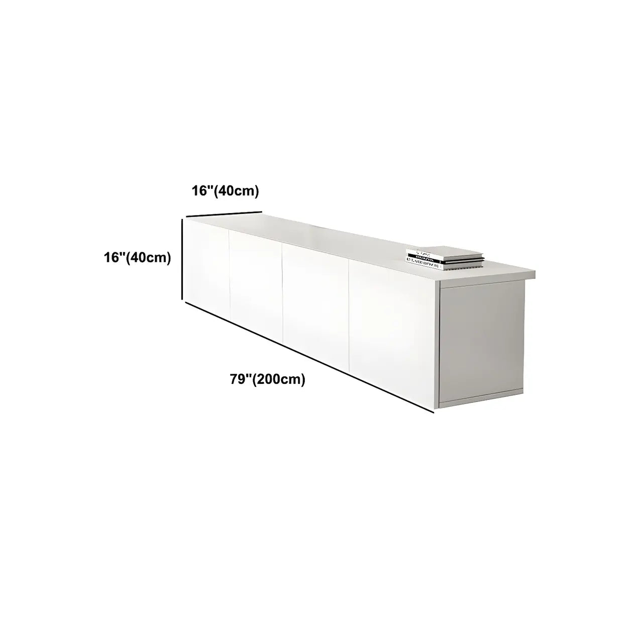 White Wood Rectangular Cabinet TV Stand