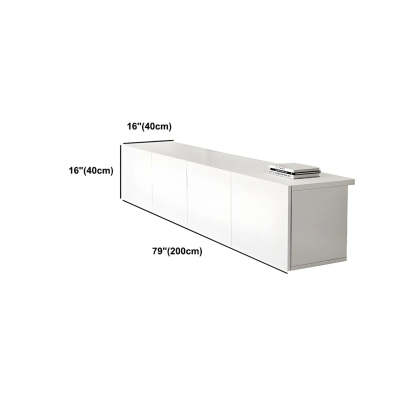 White Wood Rectangular Cabinet TV Stand