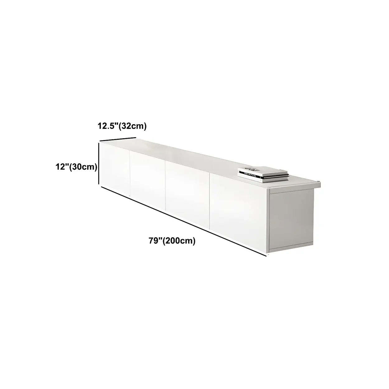 White Wood Rectangular Cabinet TV Stand