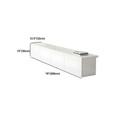 White Wood Rectangular Cabinet TV Stand