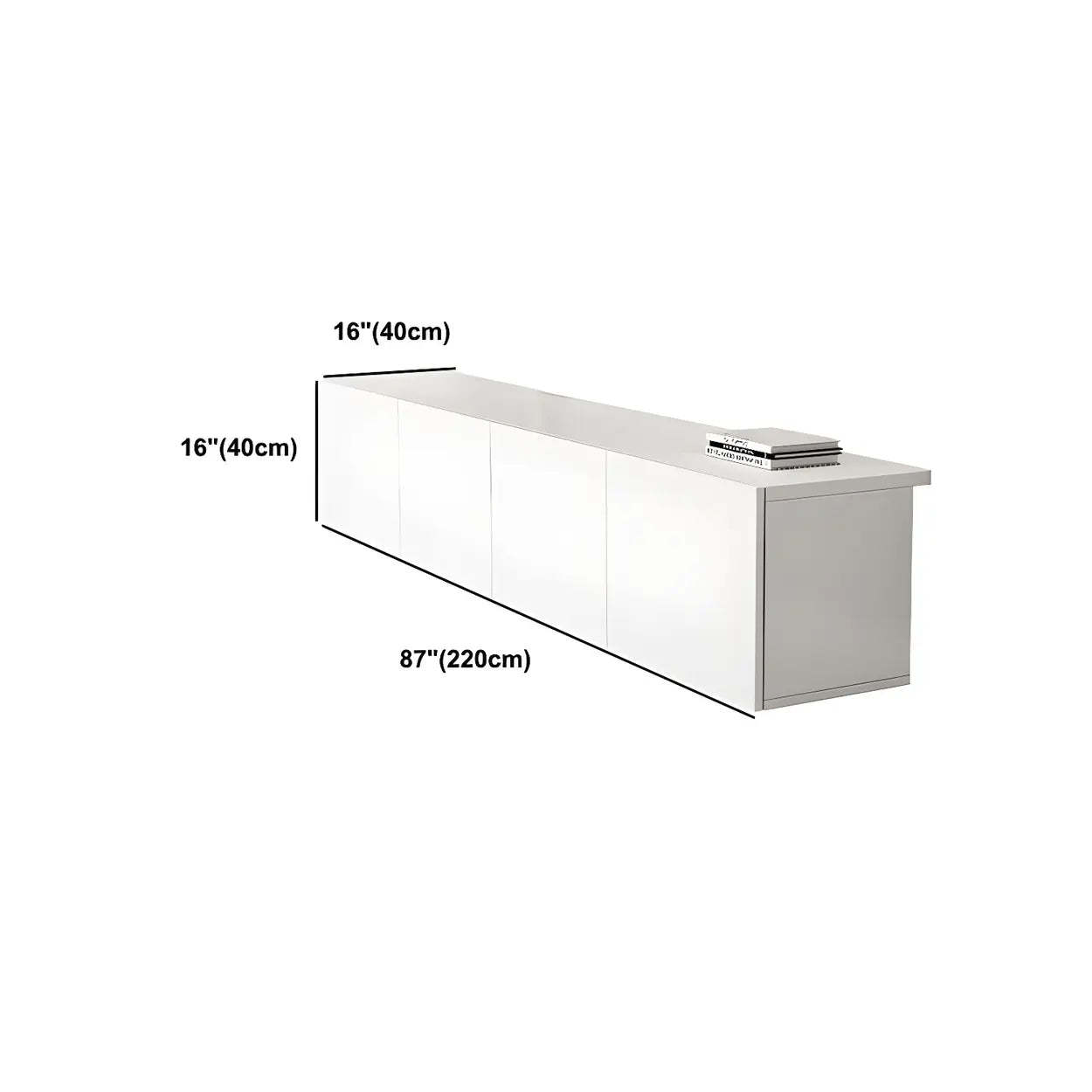 White Wood Rectangular Cabinet TV Stand