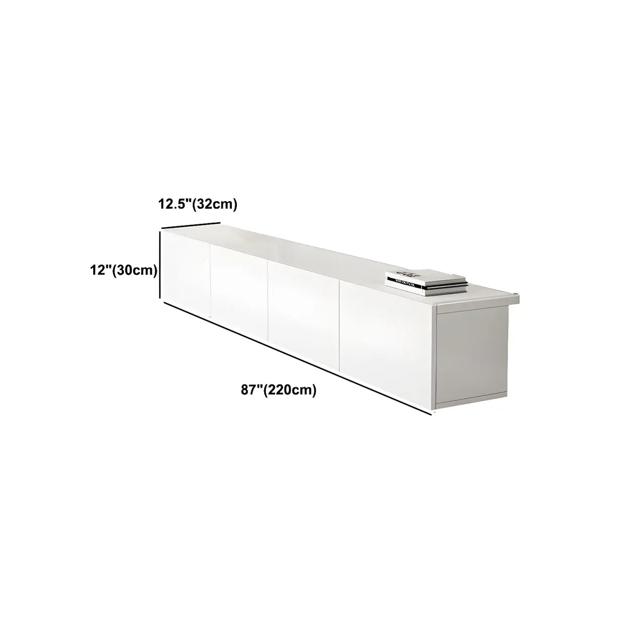 White Wood Rectangular Cabinet TV Stand
