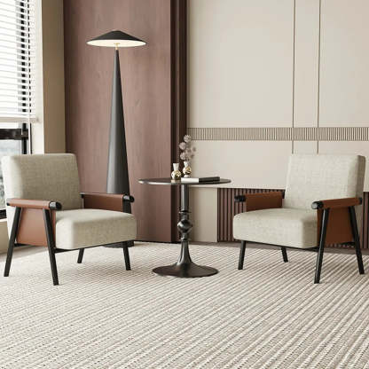 Modern White Armrest Accent Chair