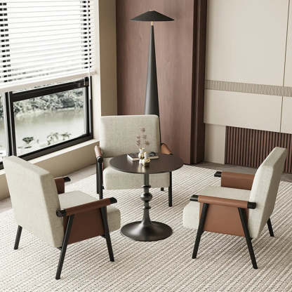 Modern White Armrest Accent Chair