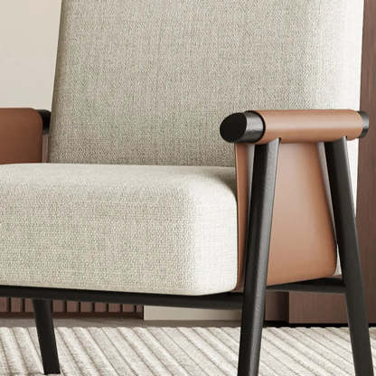 Modern White Armrest Accent Chair