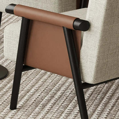 Modern White Armrest Accent Chair