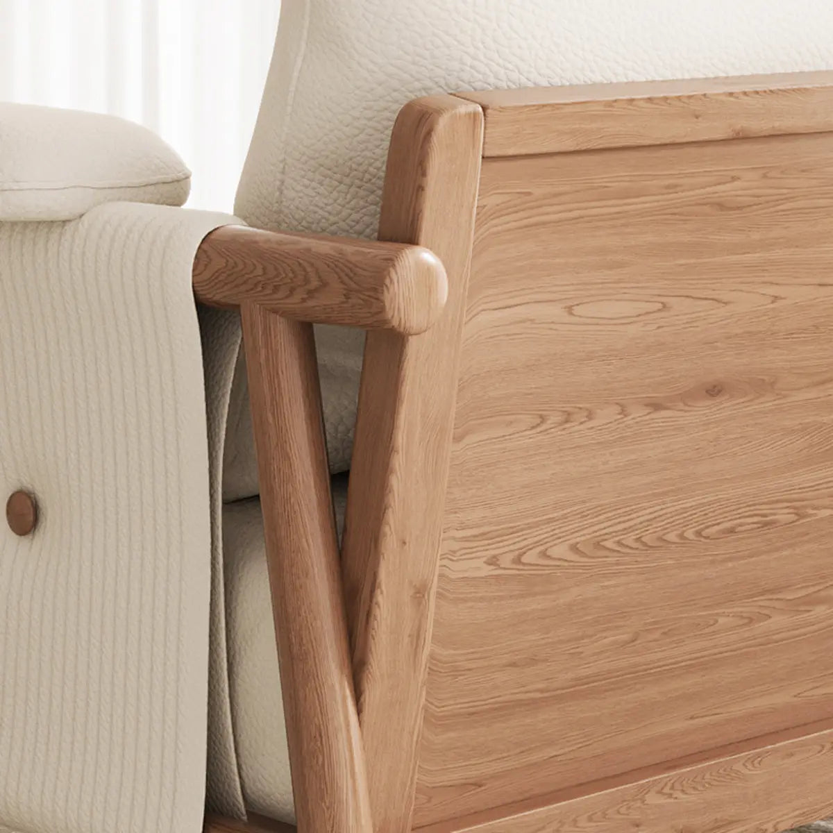 White Microfiber Leather Removable Cushion Armchair