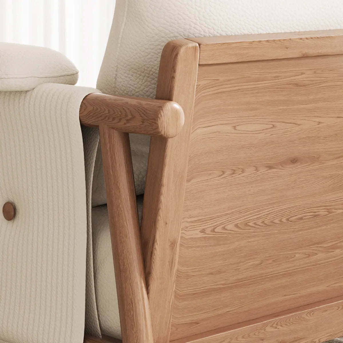 White Microfiber Leather Removable Cushion Armchair