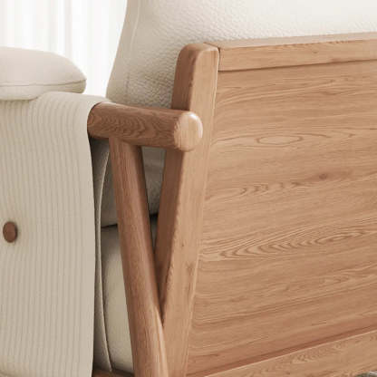 White Microfiber Leather Removable Cushion Armchair