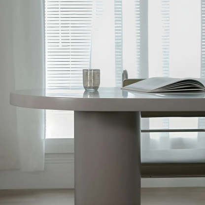 Minimalist White Oval Counter Height Bar Table — White / Table Only