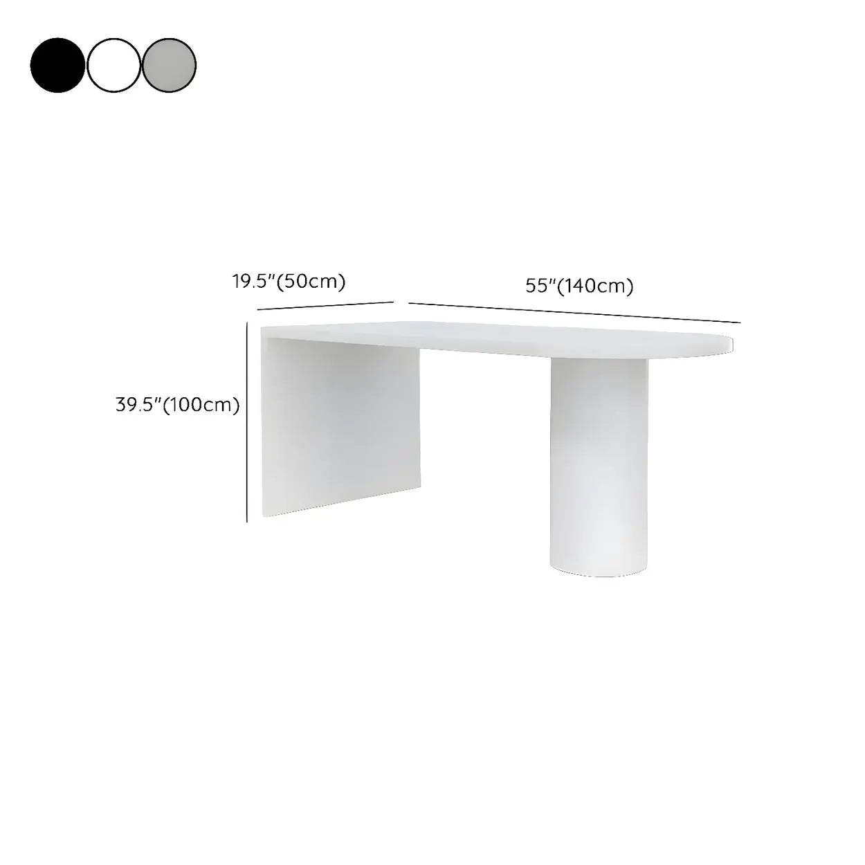 Minimalist White Oval Counter Height Bar Table