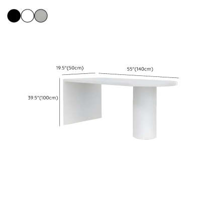 Minimalist White Oval Counter Height Bar Table
