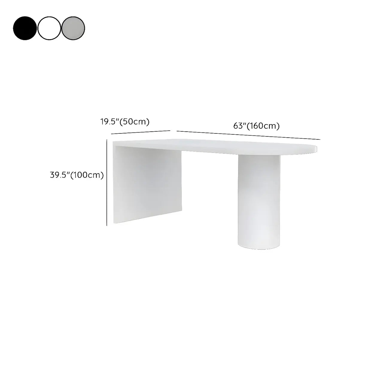 Minimalist White Oval Counter Height Bar Table