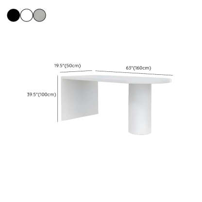 Minimalist White Oval Counter Height Bar Table