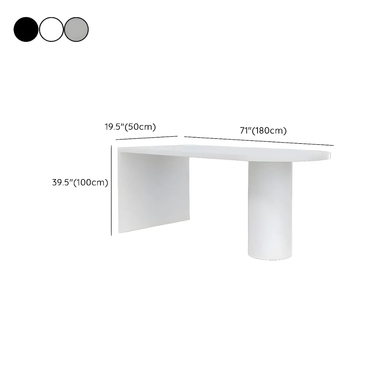 Minimalist White Oval Counter Height Bar Table