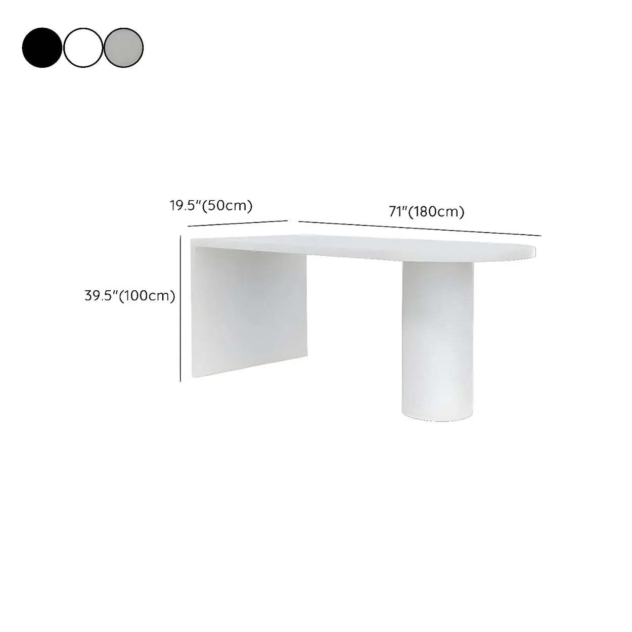Minimalist White Oval Counter Height Bar Table