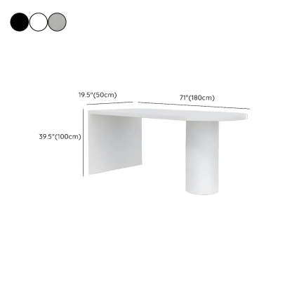 Minimalist White Oval Counter Height Bar Table