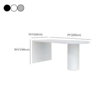 Minimalist White Oval Counter Height Bar Table