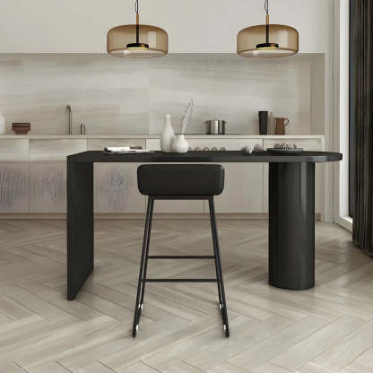 Minimalist White Oval Counter Height Bar Table — White / Table Only