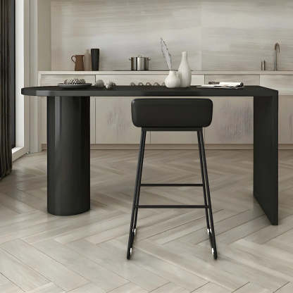 Minimalist White Oval Counter Height Bar Table — Grey / Table Only