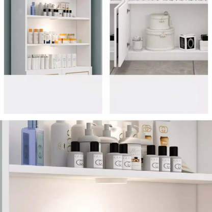 Modern White Rectangular Wood Open Display Cabinet