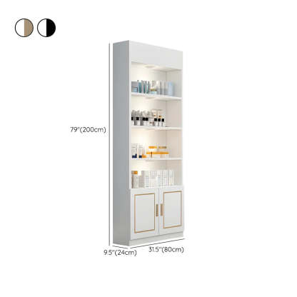 Modern White Rectangular Wood Open Display Cabinet