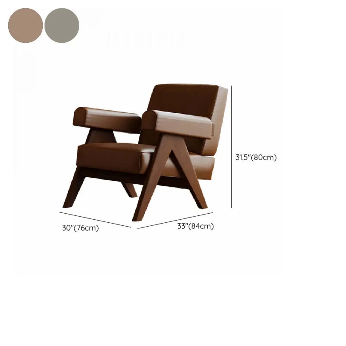 White Mohair Oak Wood Frame Arm Chair