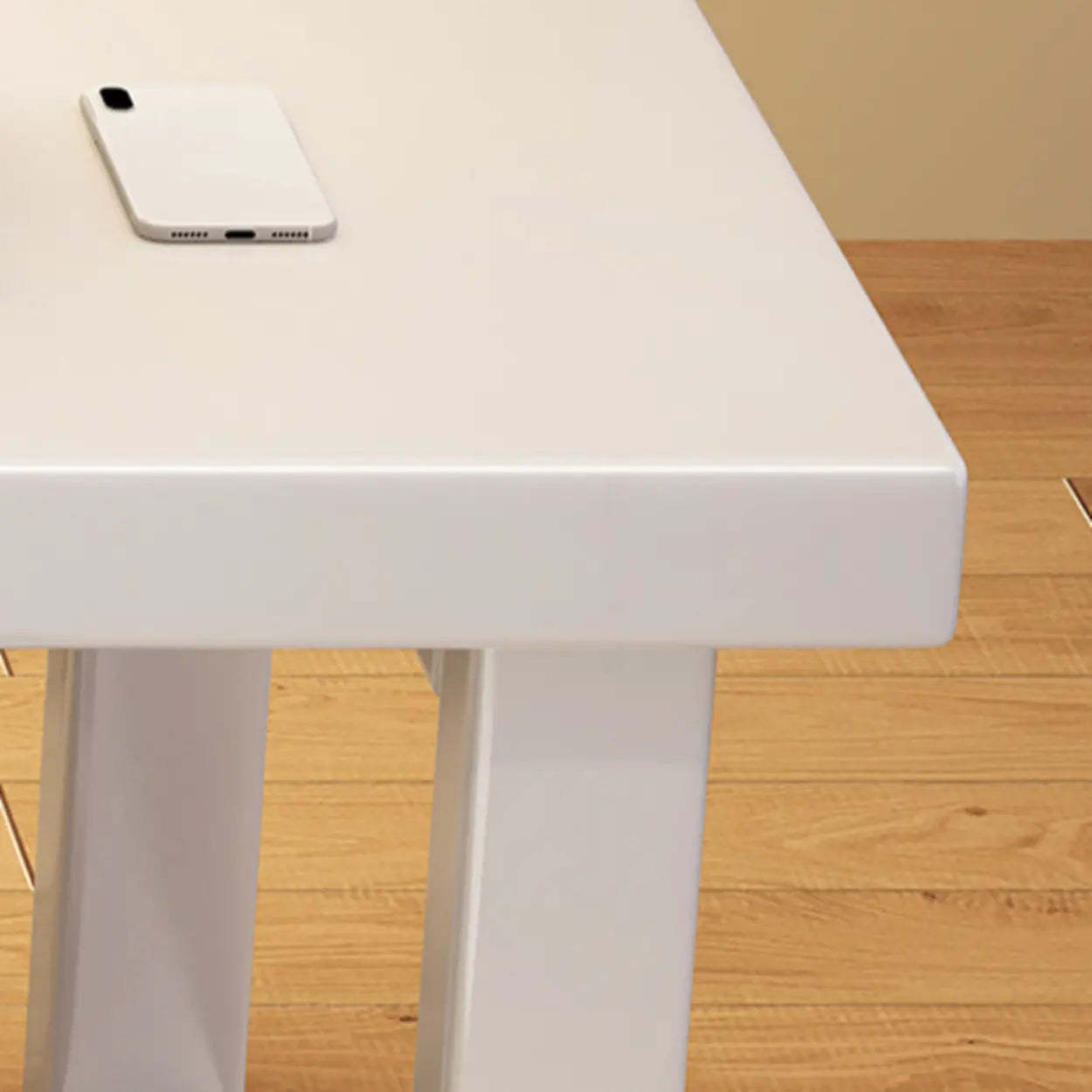 White Multi-Person Wood Writing Desk