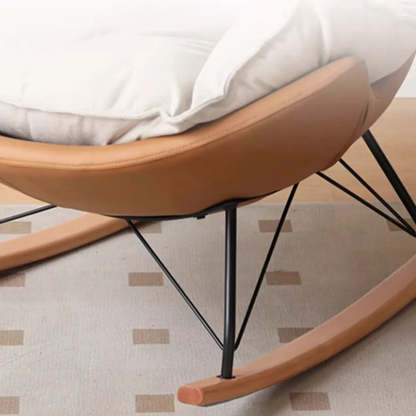 White Orange Scratch-Resistant Rocking Chair