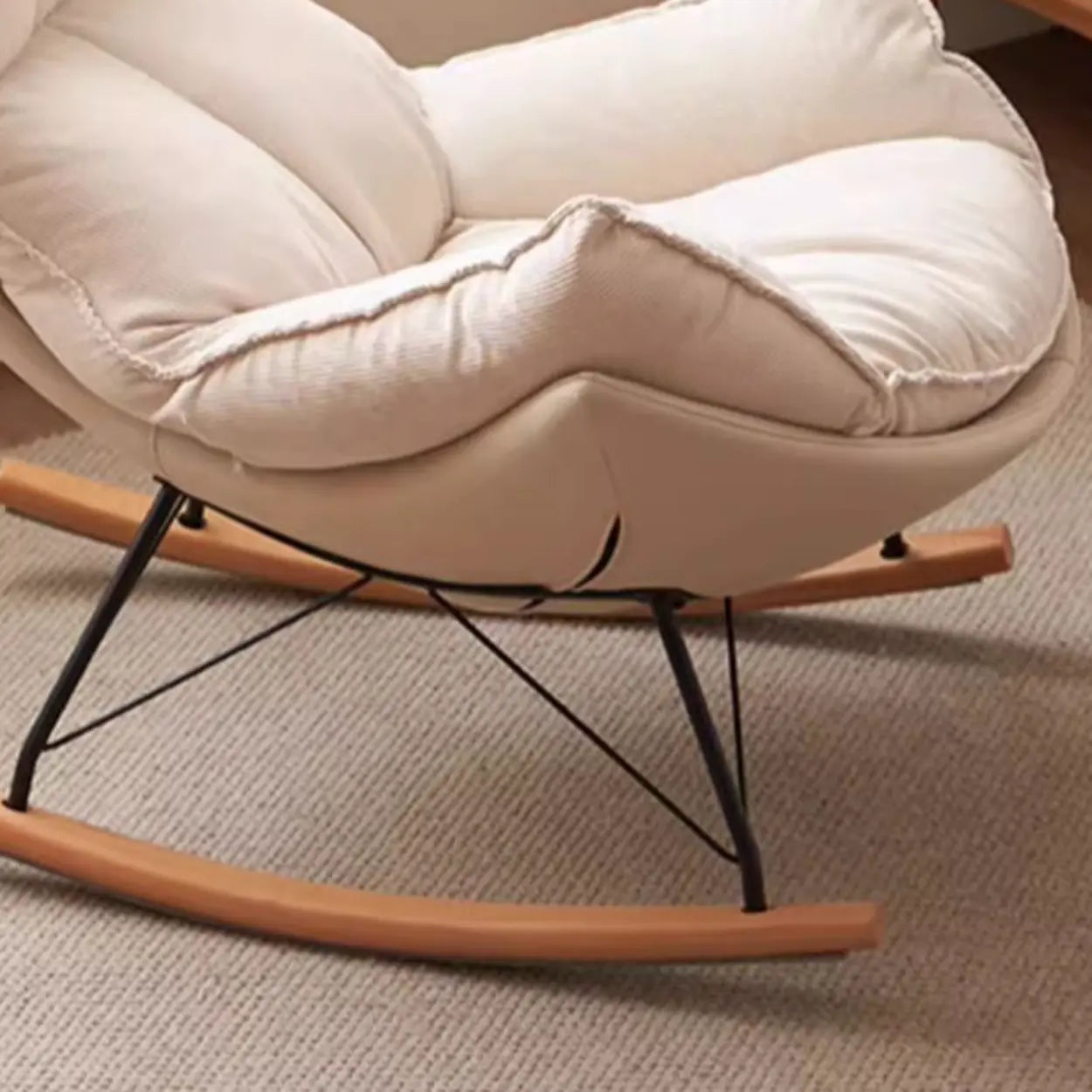 White Orange Scratch-Resistant Rocking Chair