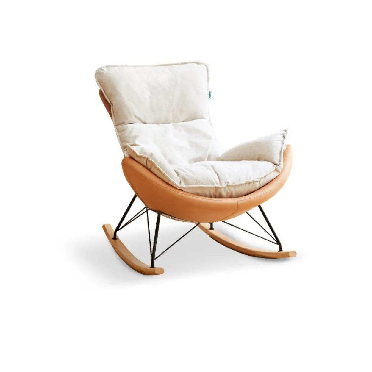White Orange Scratch-Resistant Rocking Chair — Orange