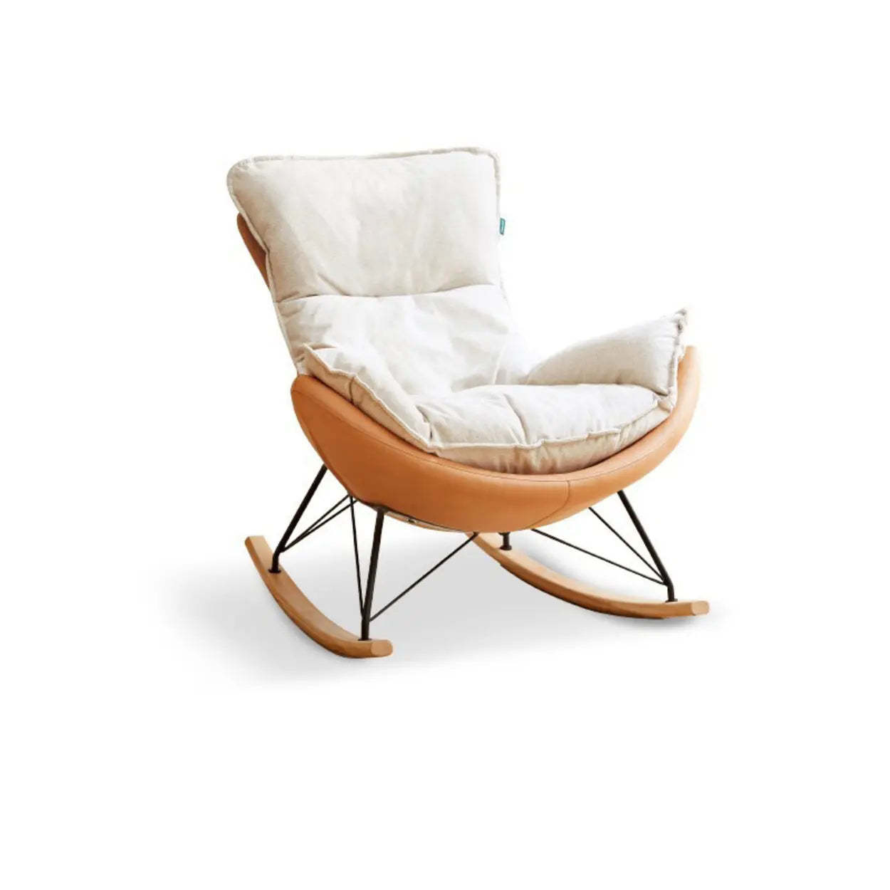 White Orange Scratch-Resistant Rocking Chair — Orange