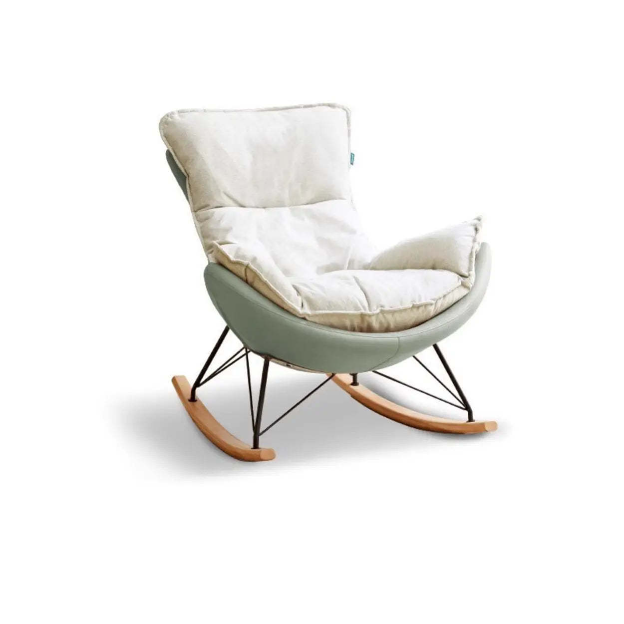 White Orange Scratch-Resistant Rocking Chair — Cyan