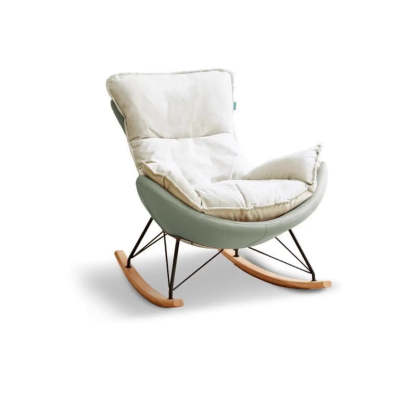 White Orange Scratch-Resistant Rocking Chair — Cyan