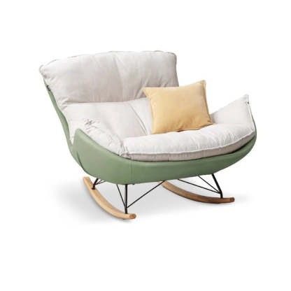 White Orange Scratch-Resistant Rocking Chair