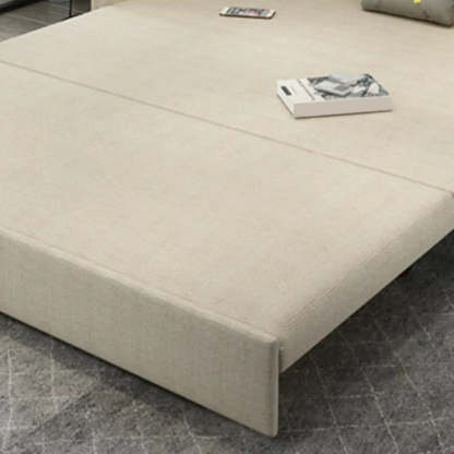 White Recessed-Arm Sleeper Sofa with Slipcover — Sponge
