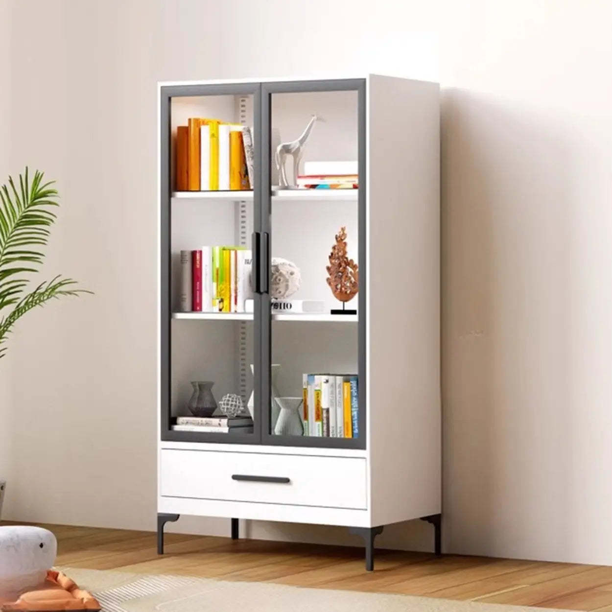 Modern storage display white wine cabinets — 28" L x 14" W x 47" H