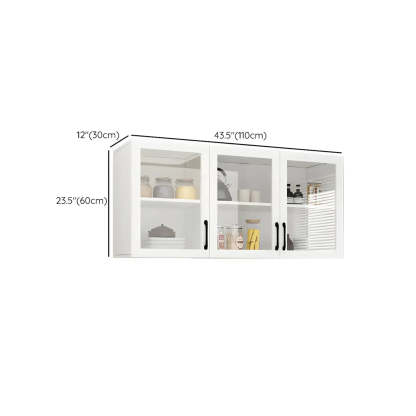 White Rectangular Wall-Mount Kitchen China Cabinet