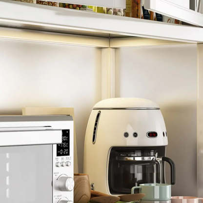 White Metal Kitchen China Cabinet — Black