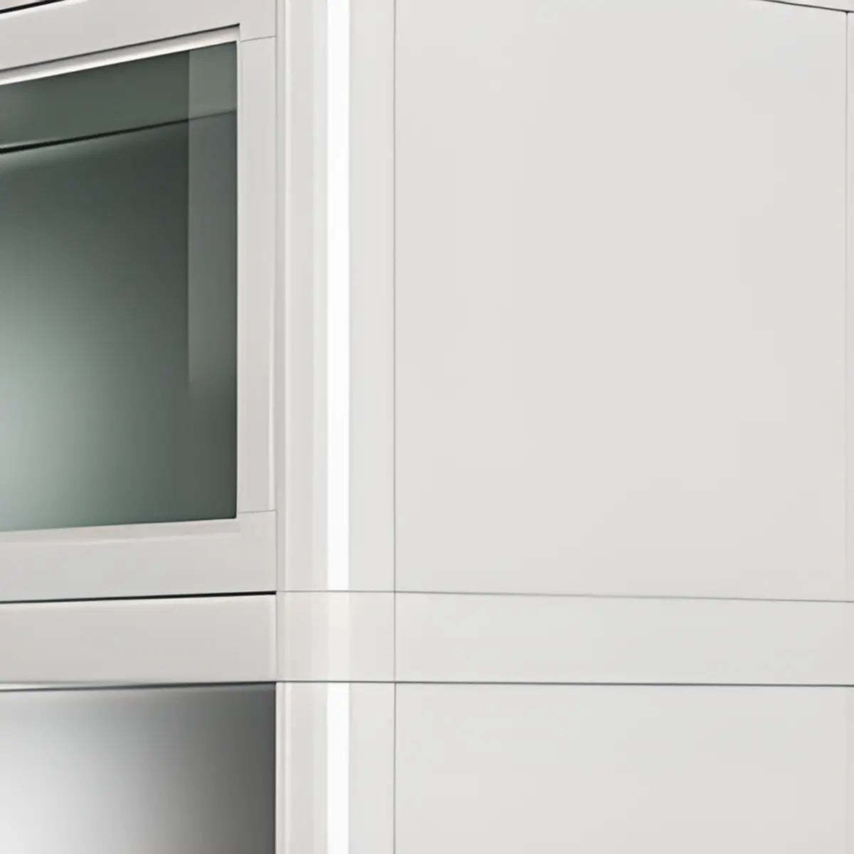 White Metal Kitchen China Cabinet — White