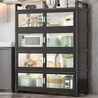 White Metal Kitchen China Cabinet