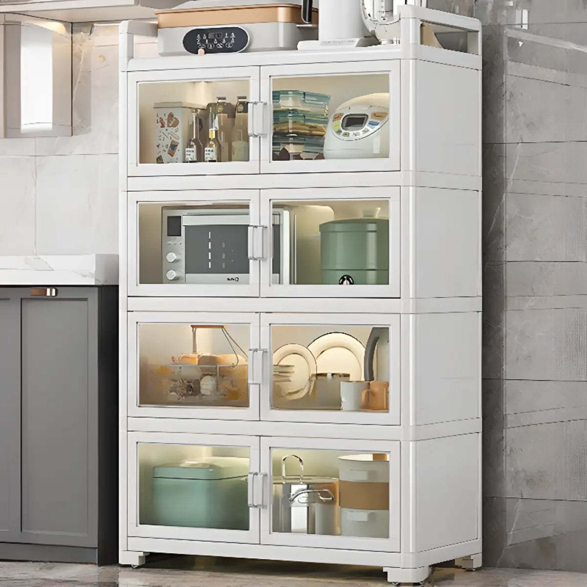 Lighom nordic storage china metal display cabinets — 31" L x 16" W x 52" H / White