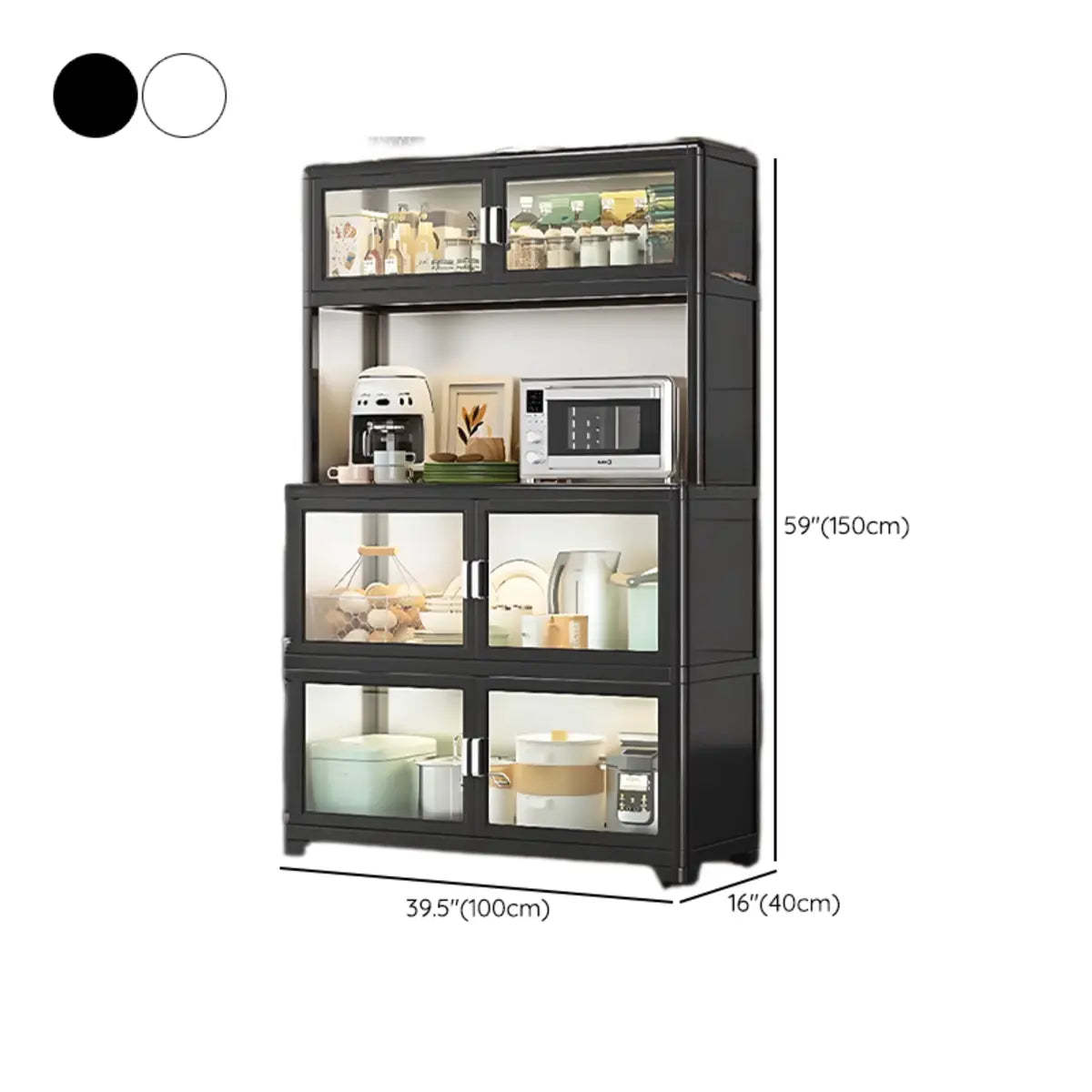 White Metal Kitchen China Cabinet