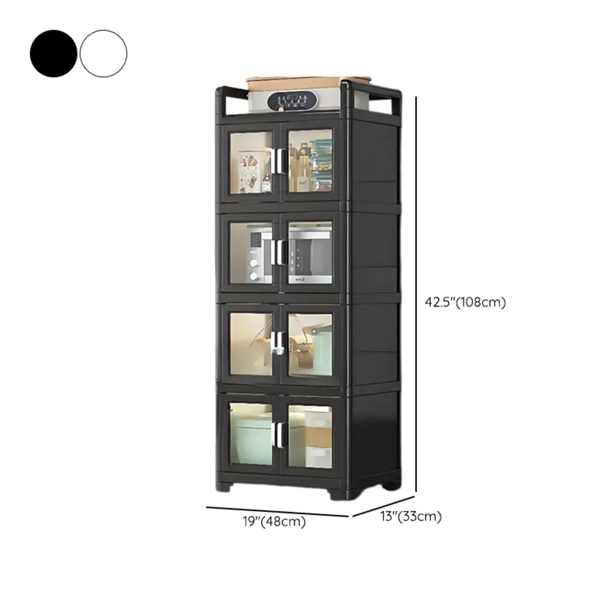 White Metal Kitchen China Cabinet