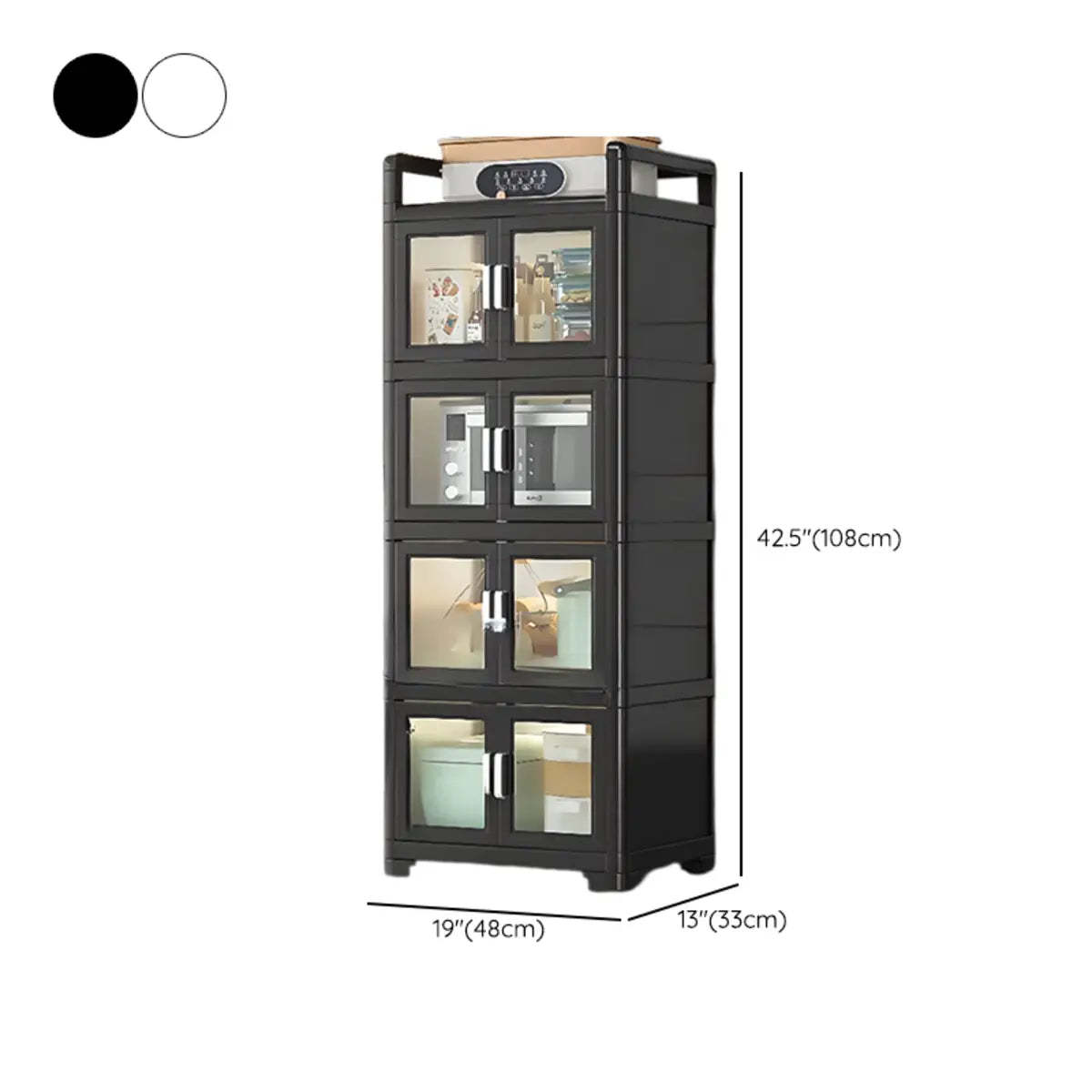 White Metal Kitchen China Cabinet