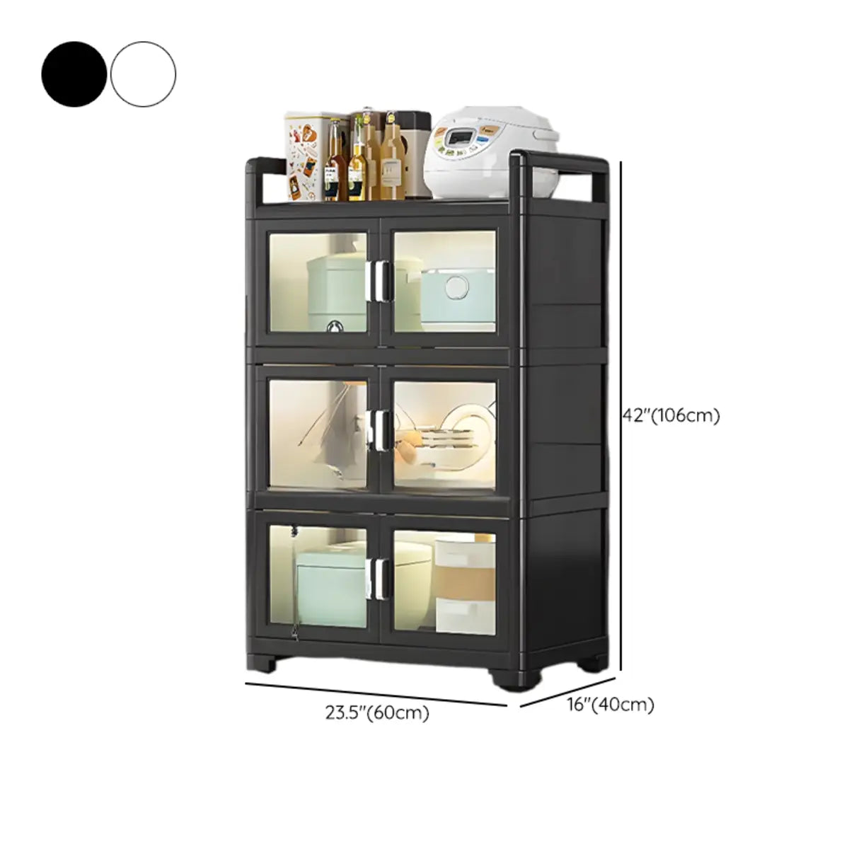 White Metal Kitchen China Cabinet